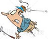 Royalty-free Clip Art: Male Golfer Being Hit By A Golf Ball